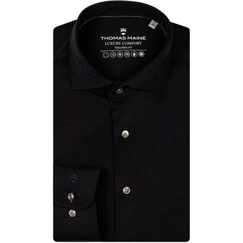Thomas Maine Overhemd Roma Modern Kent Luxury Comfort Soft Liquid Cotton Navy / male
