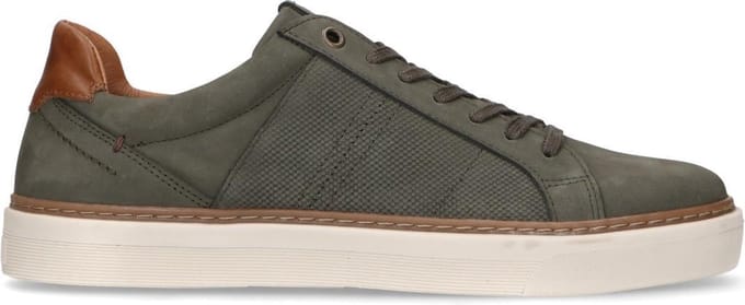 No Stress - Heren - Khaki nubuck sneakers - Maat 45