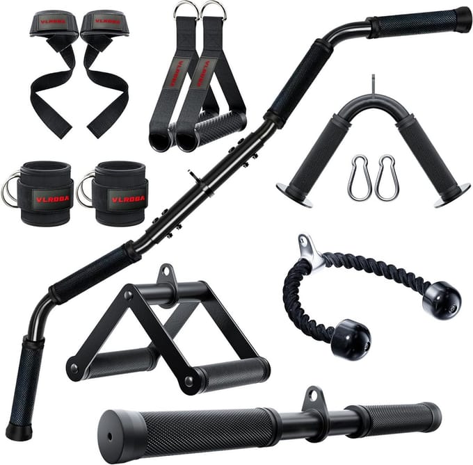 Kabelmachine accessoires voor thuissportschool - Triceps en LAT pull-down bevestiging