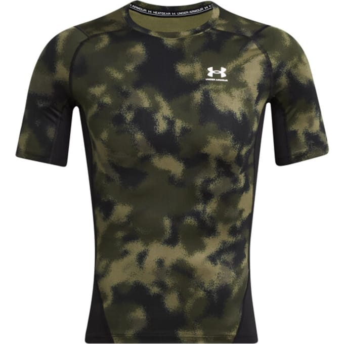 Under Armour Heatgear Printed Compressieshirt heren Groen dessin S