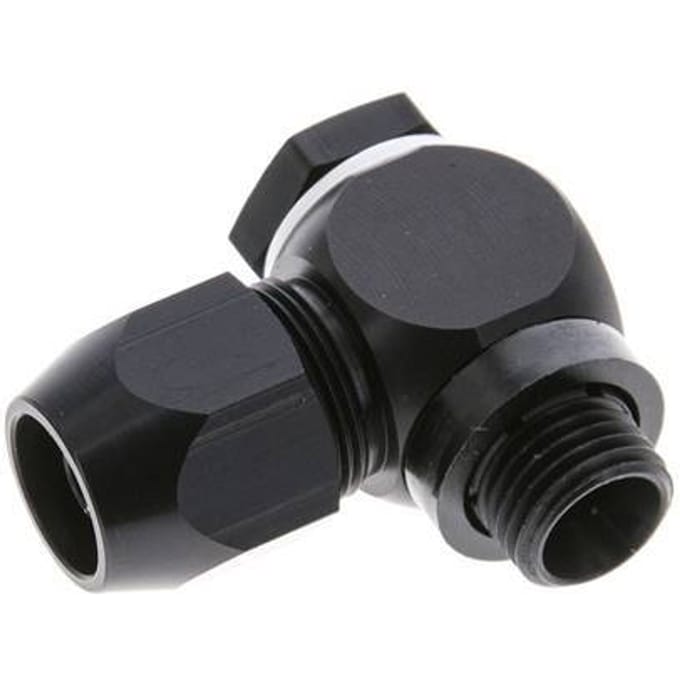 12x6mm & G1/4'' Aluminium L-Vorm Knelfitting Buitendraad 10bar Kunststof en Polyamide