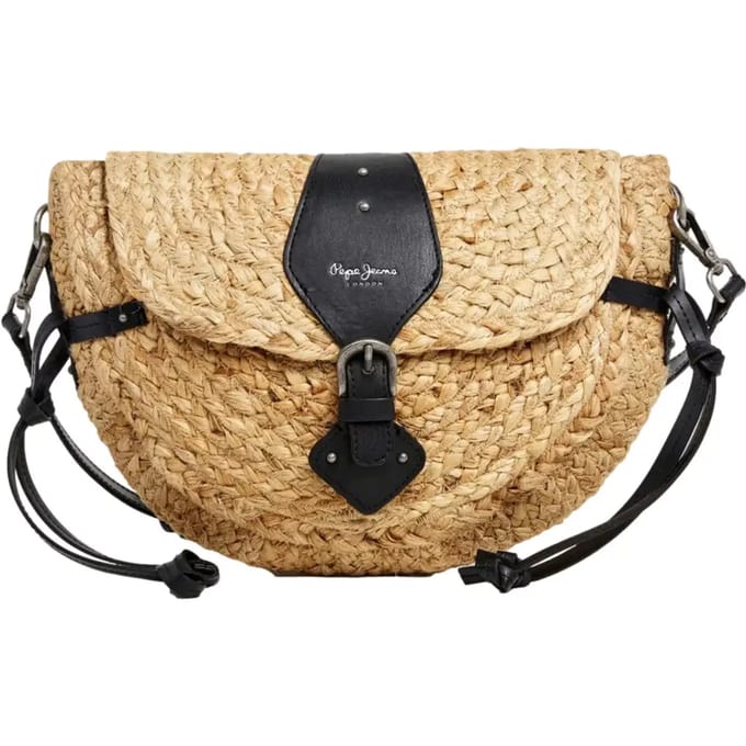 Vrouwen schoudertas van stro Pepe Jeans Saddie Coast