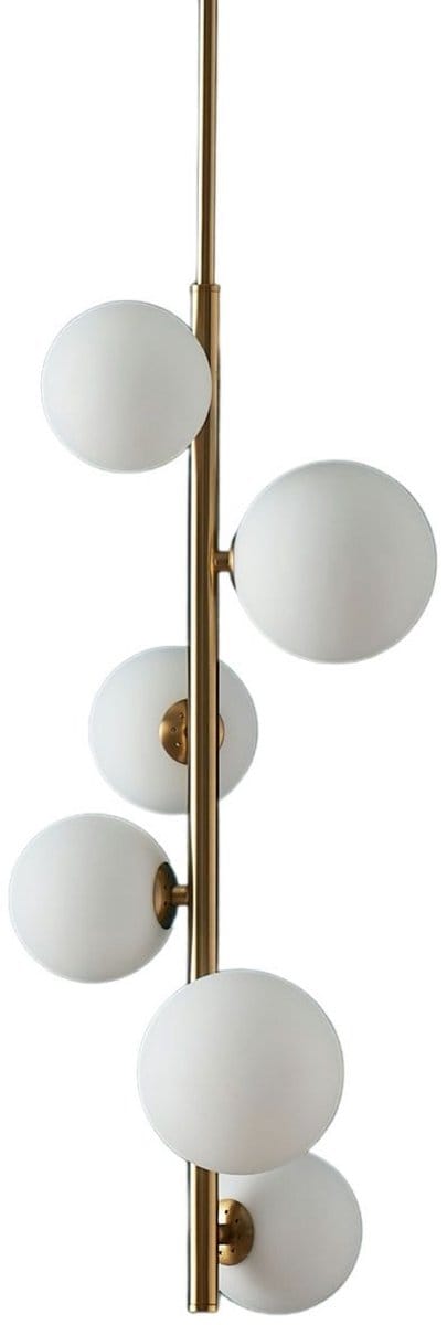 Kosilum - Marbella - Hanglamp - Wit en goud - Metaal en glas