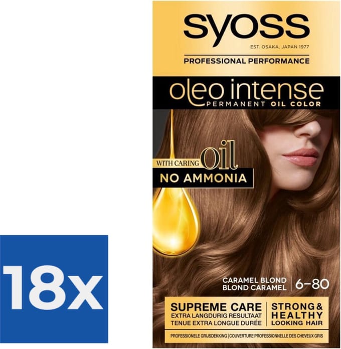 Syoss Oleo Intense - Haarverf - 6-80 - Caramelblond - 115ml x 18