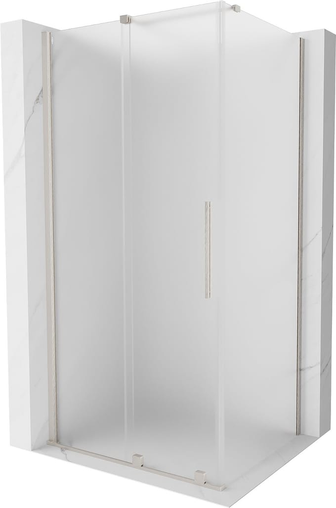 Mexen Velar schuifbare douchecabine 100 x 85 , matglas, geborsteld nikkel - 871-100-085-31-97
