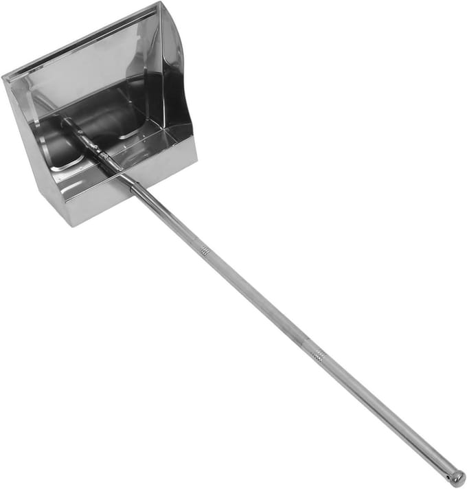 Staande Stoffer - Stofblik met steel - Efficiënt Schoonmaken - Grote Vuilcapaciteit - 70 cm - Zilver