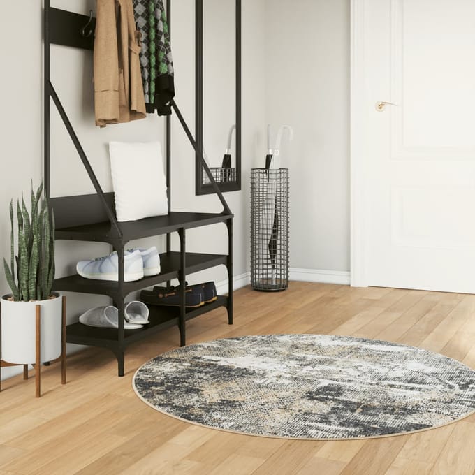 vidaXL - Vloerkleed - wasbaar - Ø - 120 - cm - meerkleurig