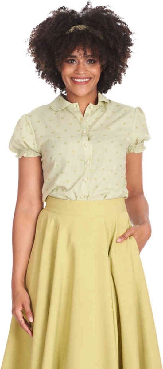 Banned - Heart On Her Sleeve Blouse - L - Groen