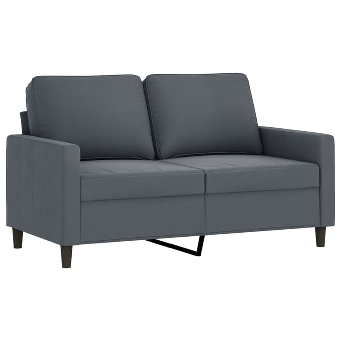 vidaXL - 2-delige - Loungeset - met - kussens - fluweel - donkergrijs