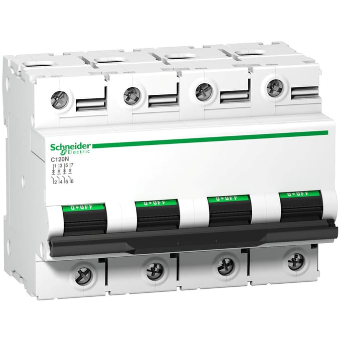 Schneider Electric C120N 4P 125A Aardlekschakelaar 10kA - A9N18355