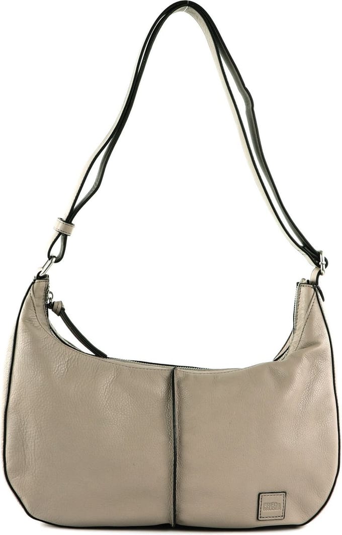 FREDsBRUDER Leren Schoudertas Ginsberg Shoulderbag Light Grey Grijs