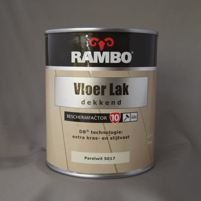 Rambo Vloer Lak Alkyd Dekkend 0,75 liter - Parelwit (Ral 1013)
