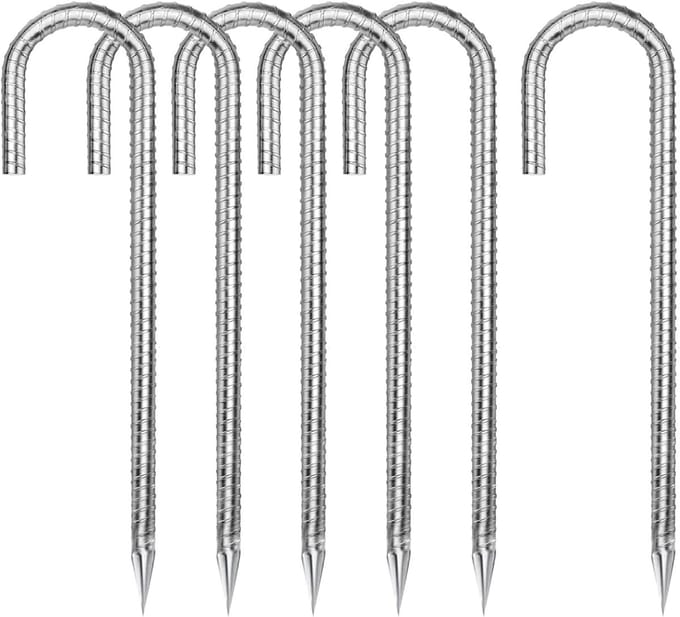 Grondankers Set - Tentharingen Haringen - Vastzetten Grond - J-Vorm Stabiliteit - 30cm Lengte