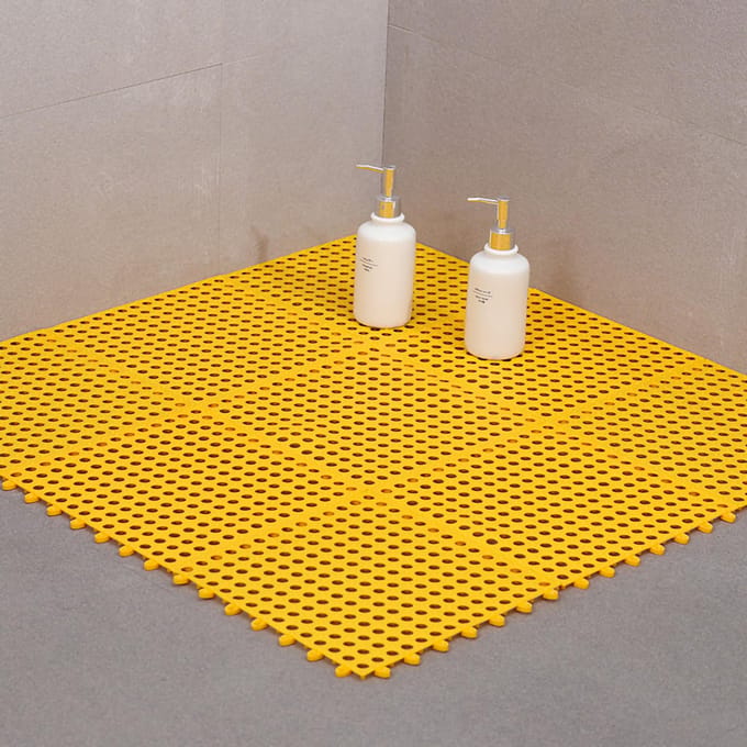 Badmat 30 x 30 cm Voorkomt Uitglijden Verstelbaar Comfortabele Binnenbadmat voor Badkamers Keukens WoningenGeel geel