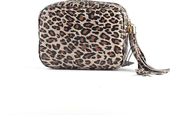 Giuliano lederen schoudertas Suze - Panter - Shiny - Made in Italy