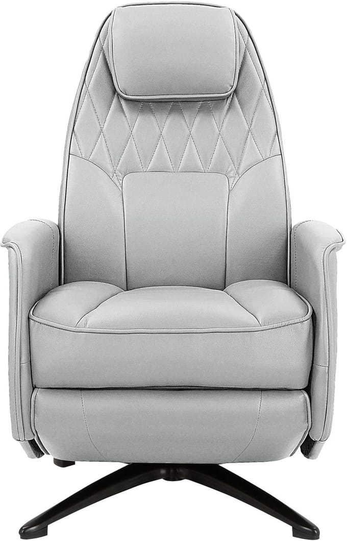 Madoc-Handmatige fauteuil in lichtgrijze stof