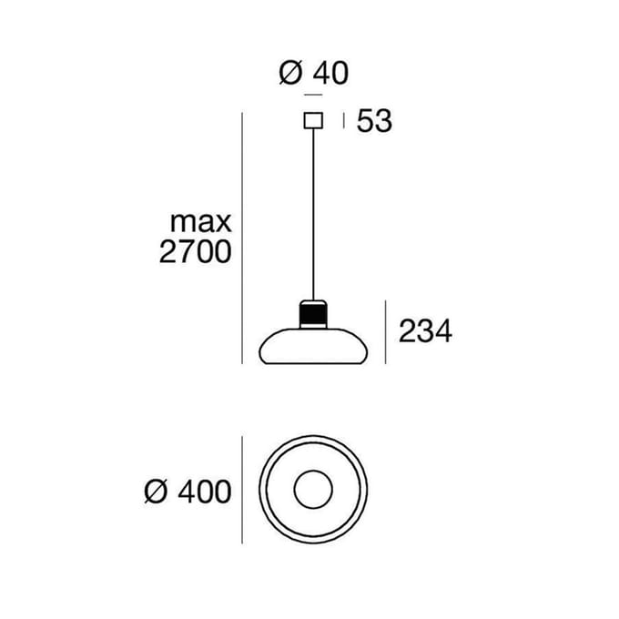 Stilnovo LED hanglamp Trepiù, chroom/geel, Ø 40 cm