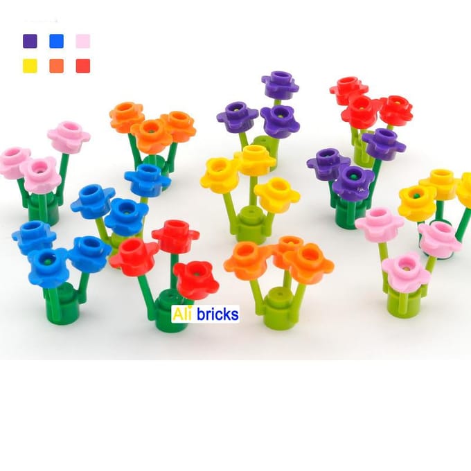 160Suit Blocs Briques de Construction Fleurs & herbe Éducatif Assemblage Jouet de Construction idéal pour Enfants Dimension Fonctionne Avec