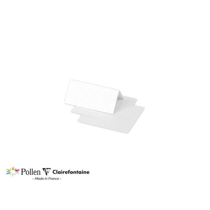 Pollen by Clairefontaine tafelkaarten, parelmoer wit, 85×80 mm, 25 stuks