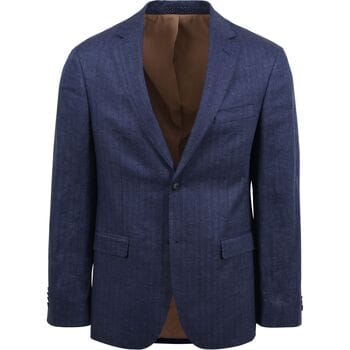 Suitable Blazer Linnen Royal Blauw - Maat 46 - Heren blazer