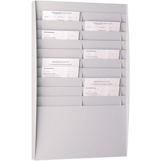 Paperflow wandfolderhouder A4, 2x10 vakken, grijs