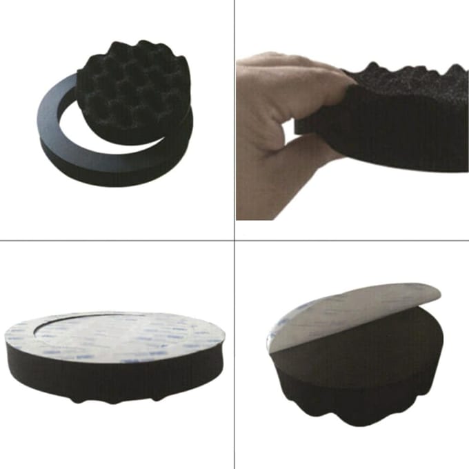 2 Stuks Universeel 6,5 inch Autodeur Schuim Luidspreker Versterker Systeem Spons Kit Schuim Ringen Bas Blokker zwart