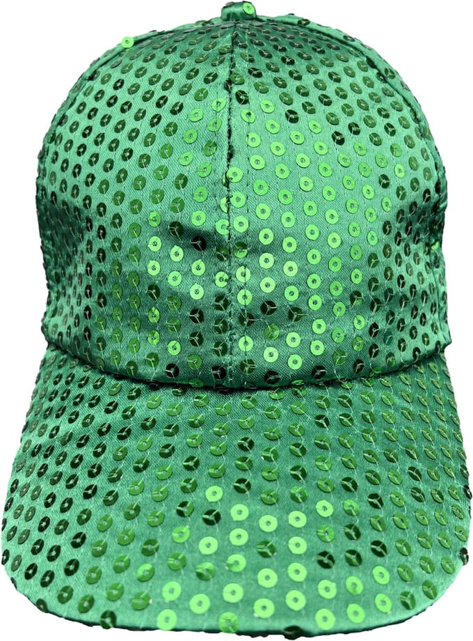 2x Groene - glitter - pailletten - disco baseball cap - Toppers 2025