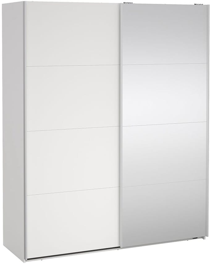 Bergamo schuifdeurkast 2 deuren 180x220cm wit.