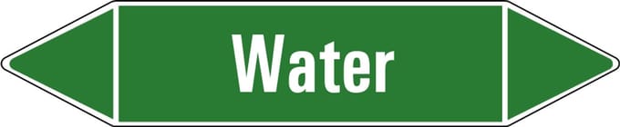 Water leidingmarkering op vel 126 x 26 mm - 5 per vel