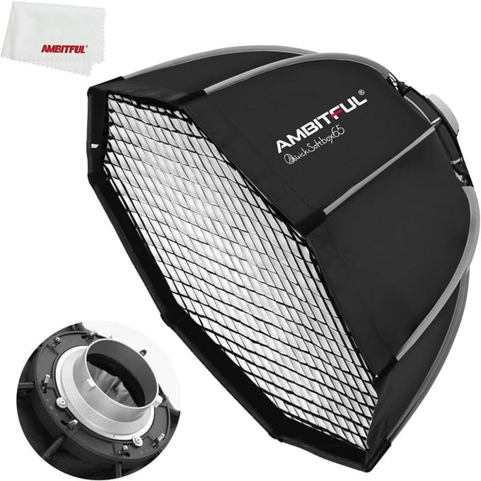 Draagbare Snelle Installatie Achthoekige Softbox met Honingraat Rooster voor Studio Flitser