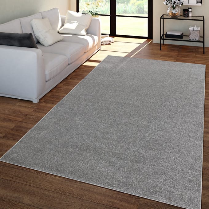 Woonkamertapijt Kurflor effen design modern en tijdloos 200 x 280 cm Rond 200 x 280 cm Rond grijs