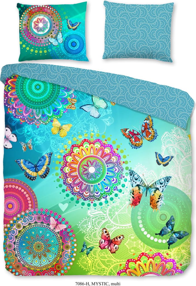 HIP Dekbedovertrek "mandala's en vlinders" - Multi - (200x200/220 cm) - Katoen Satijn