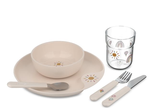 Mepal Mio Kinderservies set - 6-delig - Kraamcadeau - Kinderservies - Sunshine & Rainbow