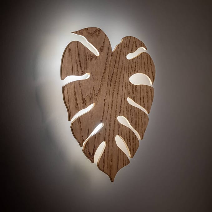 Envostar - Wandlamp hout - 3lichts - Hout - H: 40 cm - G9 - hel hout