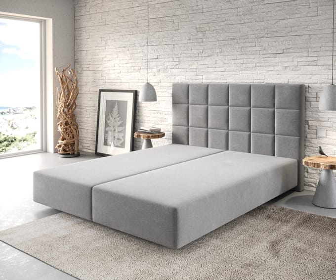 Boxspring-frame Dream-fine microvezel pastel grijs 160x200