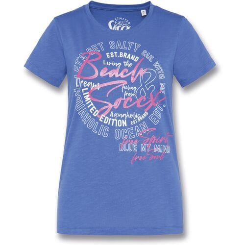 SOCCX Dames t-shirt (Blauw, XL)