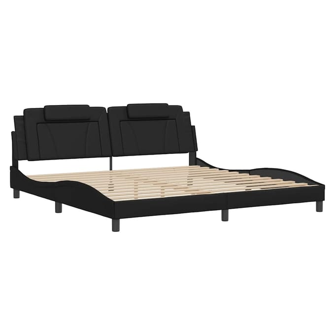 vidaXL - Bedframe - "Viana" - zonder - matras - kunstleer - zwart - 200x200 - cm