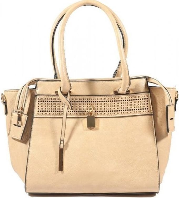 Luxe hand/schoudertas Bruin 42x27cm PU leer