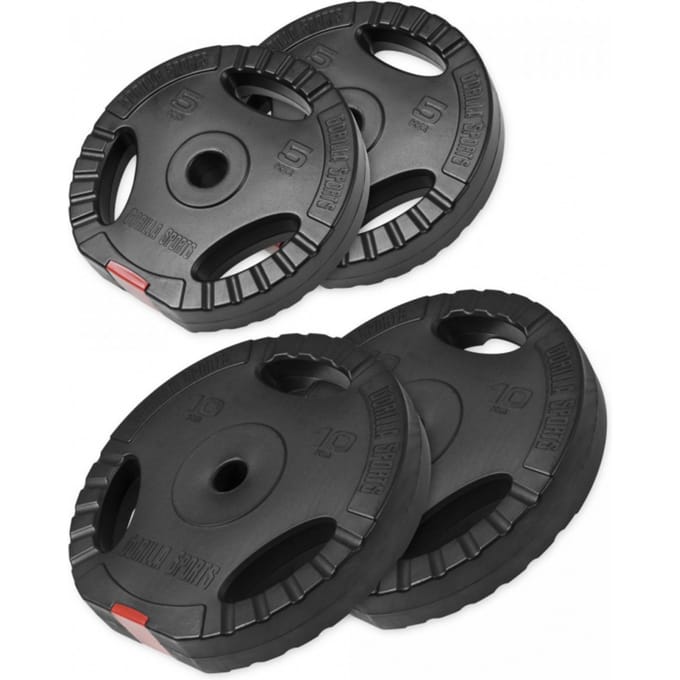 Set GRIP vinylgewichten: 2 x 5 kg en 2 x 10 kg