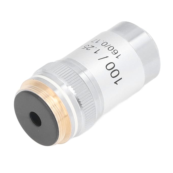 Achromatisch Objectief Messing Verchroomd 100X Hoge Vergroting Microscooplens Interface 20,2 mm