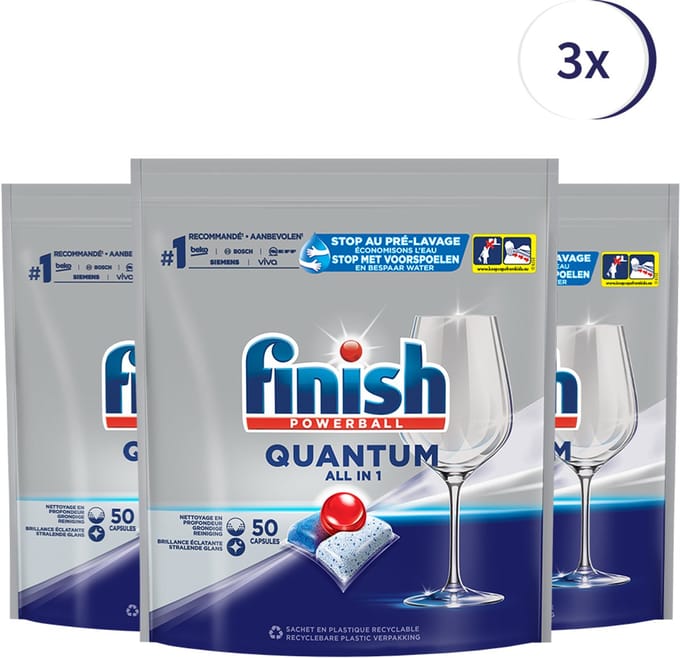 Finish Quantum All in One Regular Vaatwastabletten - 132 Stuks - Halfjaarbox