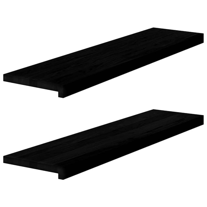 vidaXL - Traptreden - 2 - st - 100x25x2 - cm - massief - eikenhout - bruin-zwart