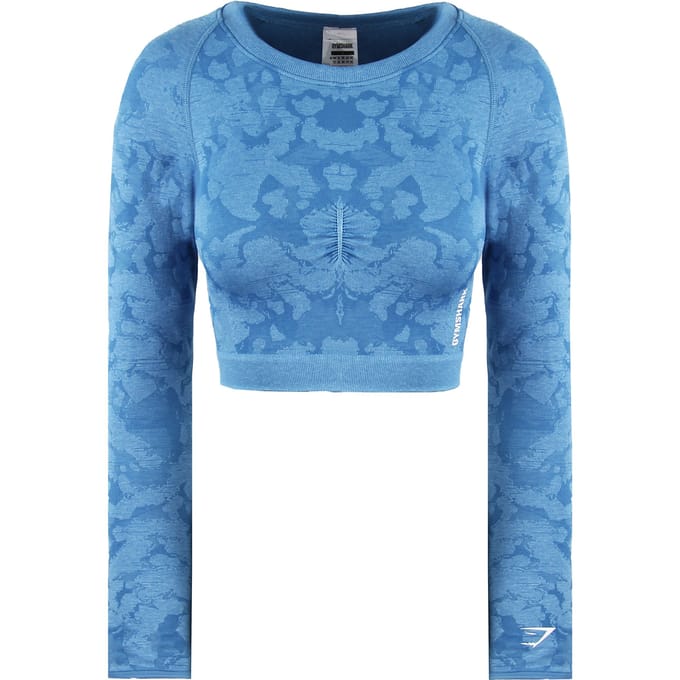 Gymshark Adapt Dames Camo Blauw Gewaad Top