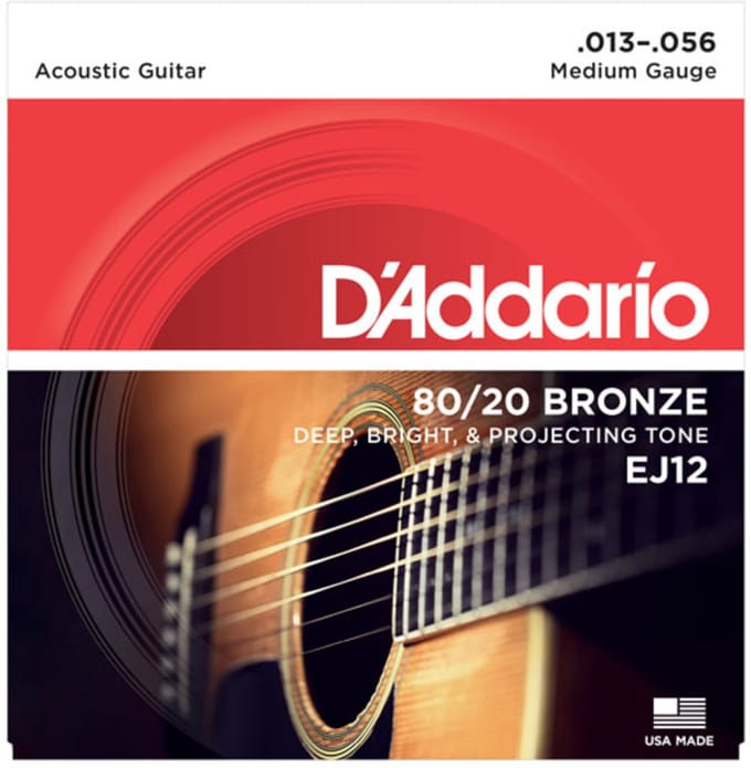 D'Addario EJ12 80/20 Bronze Akoestische Gitaarsnaren Medium 13-56