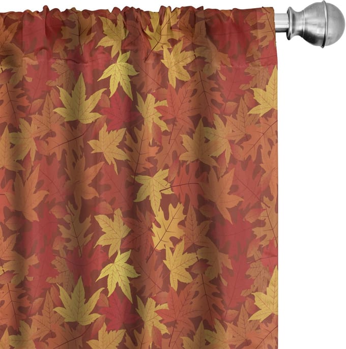 ABAKUHAUS Oranje Gordijnen – 2x75x225 cm – Microfaser – Halfdonker