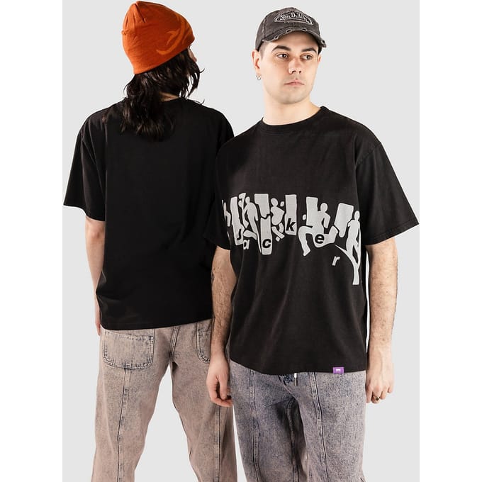 Jacker Mirror Maze Garment Dyed T-Shirt zwart