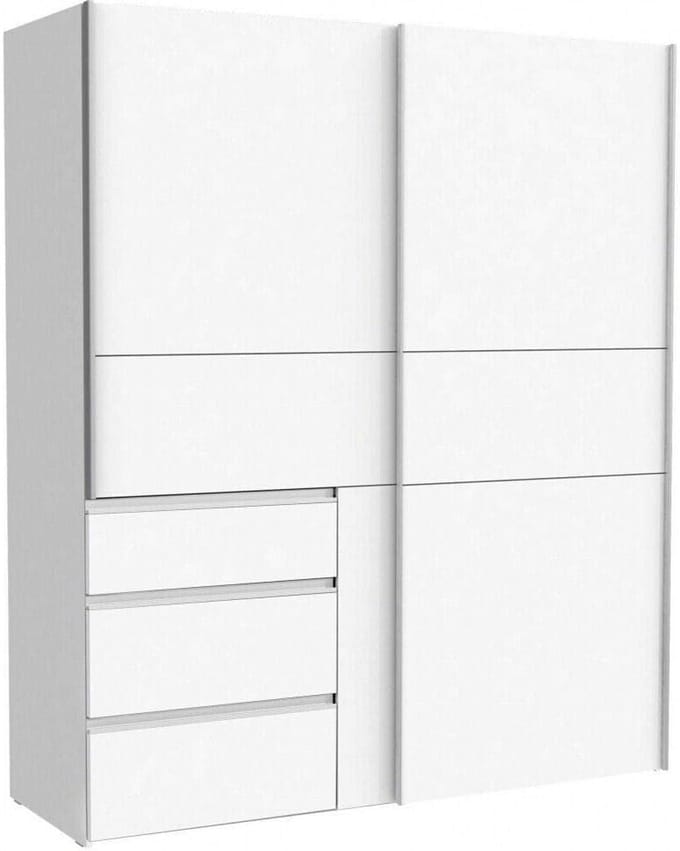 Witte Schuifdeuren Kledingkast met Opbergruimte - 170 cm