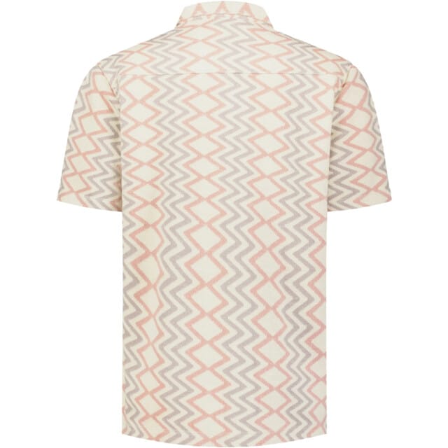 No Excess Shirt short sleeve jacquard zigzag coral