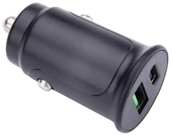 Musthavz to Go 2 Port Car Charger USB-A + USB-C 30W, black