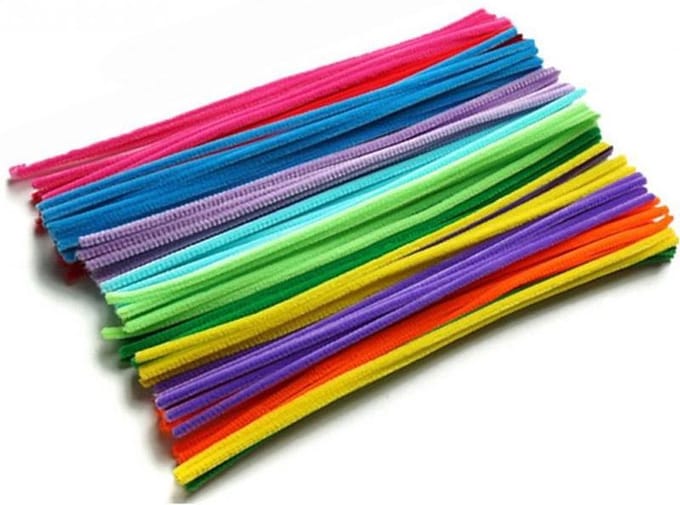 BukkitBow - Knutseldraad - Chenilledraad/ Chenille draad diverse kleuren - 100 Stuks